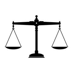 Weighing Scale Vintage Measuring weight Instrument Concept Icon Black Silhouette Illustration