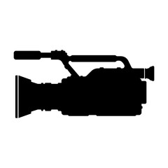 Video Camera Camcorder Vector Icon Illustration Black Silhouette