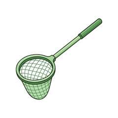 Green cartoon dip net or fishing net illustration