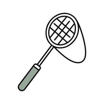 Butterfly Net Icon Simple Line Art Illustration