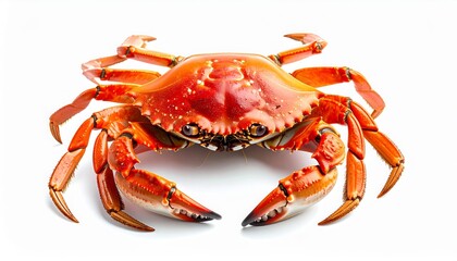 Freshly Cooked Red Crab Isolated on White Background.