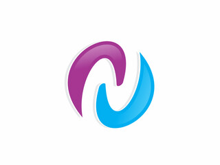 Fototapeta premium Modern dynamic swirl logo icon for technology and business branding.
