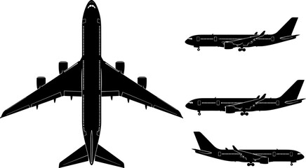 Construction site workers and heavy machinery silhouette illustration featuring excavator crane truck and labor crew industrial development scene black vector isolated on white background © Goutom