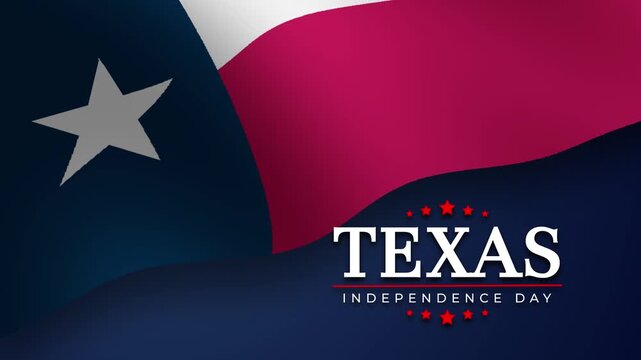 Texas Independence Day celebration background with text and texas waving flag.