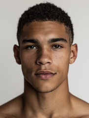 Obraz premium Portrait of Black man with brown eyes