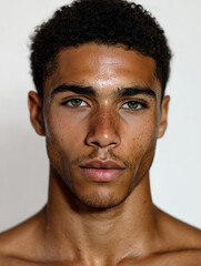 Obraz premium Portrait of Black man with green eyes