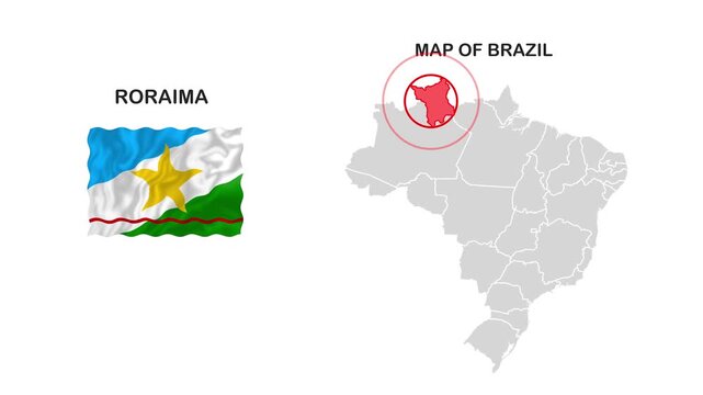 Roraima_Map video footage animation showing geographic map visualization with smooth motion background suitable for presentations digital media market