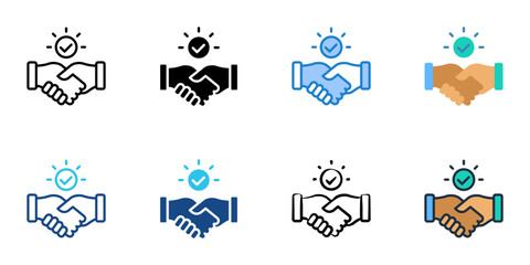 Deal stage icons set multiple style collection. Editable stroke 
