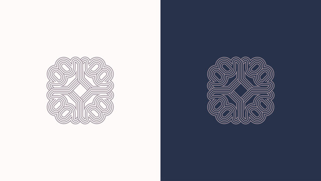Minimalist Luxury Ornament Logo Symbol With Parallel Lines For Premium Branding