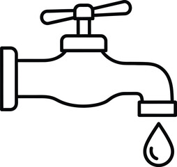 Water droplet falling from leaking tap