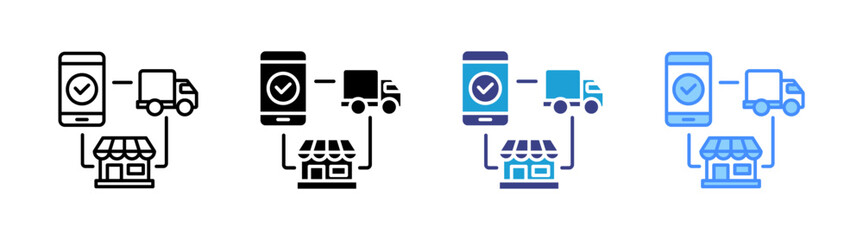 Naklejka premium Delivery icon set multiple style collection