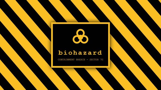 Biohazard Warning Sign with Diagonal Stripes.