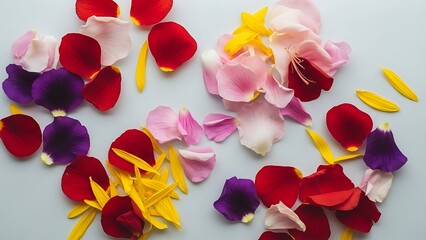 Assorted Flower Petals Displayed on a Soft Background for Floral Design