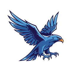 Obraz premium Blue Eagle Mascot Striking Dynamic Raptor Design Vector Graphic