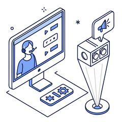 vector illustration of a man holding a laptop