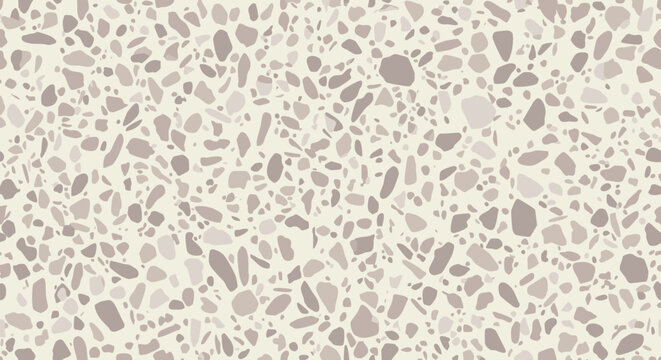 Neutral terrazzo pattern with scattered stone fragments and beige tones