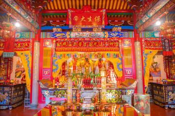 Naklejka premium Yonghu Gong Temple is Mazu temple dedicated to Goddess of Sea Mazu in Zeng Cuo An village in historic Xiamen City, Fujian Province, China. 