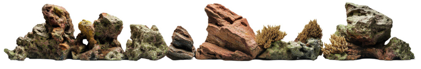 Aquarium Decorative Rocks and Plants Arrangement