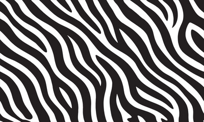 Seamless Zebra Stripe Pattern - Black and White Safari Animal Print Background for Fashion and Textile Design
