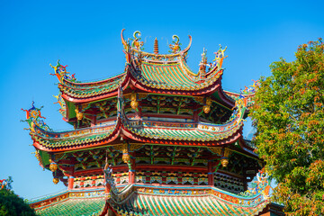 Obraz premium Great Compassion Hall (Dabei Dian) of South Putuo Temple. This temple is a famous Buddhist temple founded in the Tang dynasty in Siming District, Xiamen City (Amoy), Fujian Province, China. 