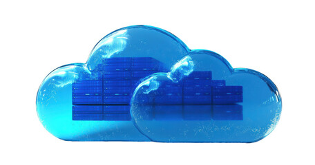 Blue Transparent Cloud Representing Cloud Computing