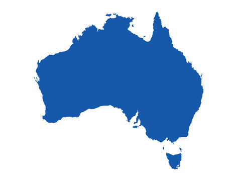 Map of Australian, sign silhouette. World Map Globe. Vector Illustration isolated on transparent background. African continent.