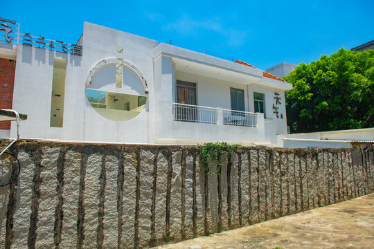 Modern art deco style residential house at 31 Jishan Road on Gulangyu (Kulangsu) historic district Siming District, Xiamen City, Fujian Province, China. Gulangyu is a UNESCO World Heritage Site. 
