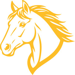 Golden horse head vector illustration