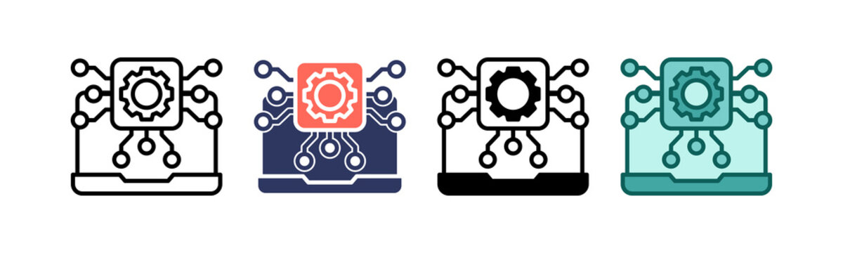 Machine Data Icon Multiple Style
