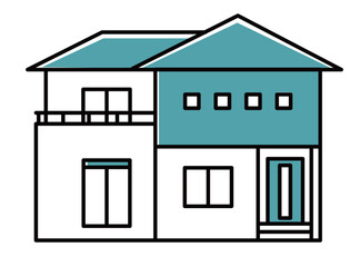 2階建ての戸建て住宅①_単色