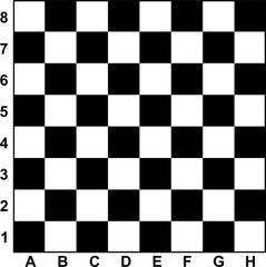 Chessboard or checker board seamless pattern in black and white. Checkered board for chess or checkers game. Strategy game concept. Checkerboard background. Transparent background EPS version.