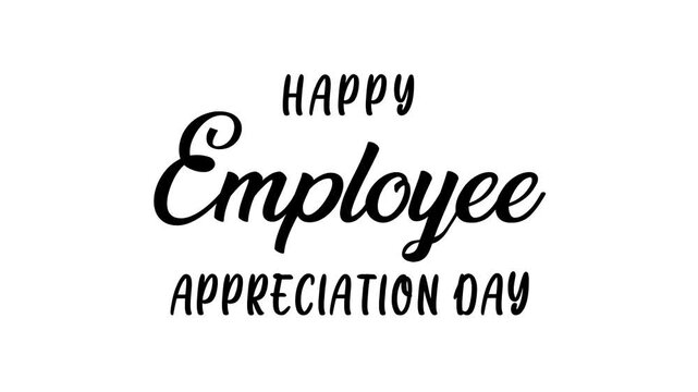 Happy employee appreciation day text animation, social media posts, posters, emails, and internal communications.