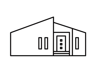 平屋の戸建て住宅②_線画