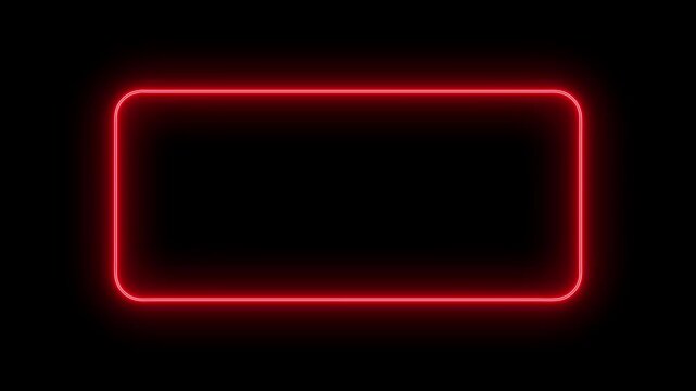 Glowing rectangle picture frame icon animation  Rounded rectangle photo fram black background.