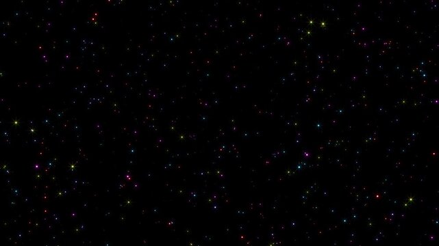 Colorful Glowing Star Particles Slowly Rising &ndash; Abstract Background Seamless Loop - ゆっくり上昇するカラフルな発光星粒パーティクル 抽象背景シームレスループ
