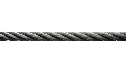 A gray rope isolated on transparent background