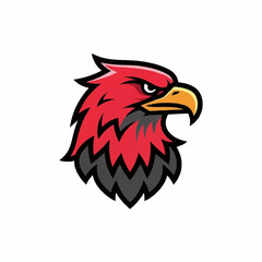 Fototapeta premium Aggressive Red Eagle Head Mascot Logo.