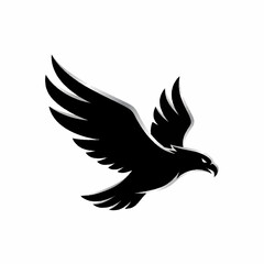 Obraz premium Silhouette of a Majestic Black Eagle in Flight.