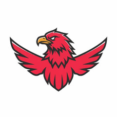 Obraz premium Red Phoenix Bird Mascot Logo Design.