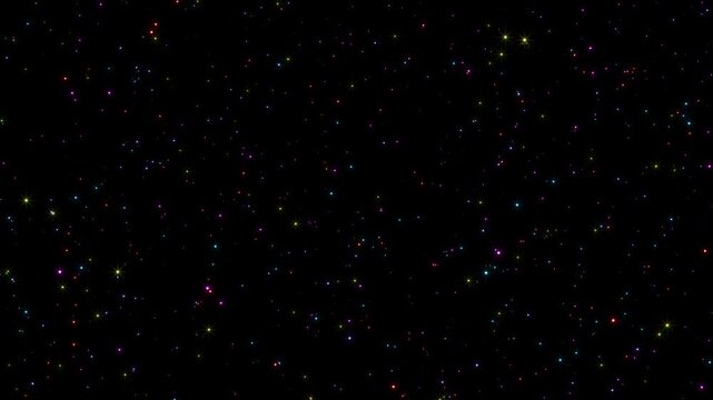 Colorful Glowing Star Particles Slowly Falling &ndash; Abstract Background Seamless Loop - ゆっくり下降するカラフルな発光星粒パーティクル 抽象背景シームレスループ