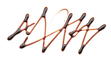 Flowing Chocolate Syrup on White Background
