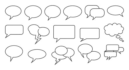 Obraz premium Speech Bubbles Set: Communication and Conversation Icons