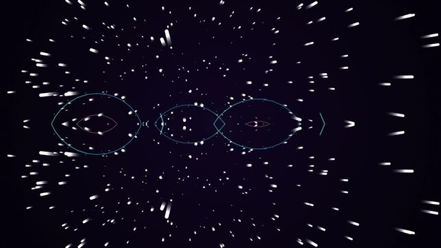 Neon green particle spiral vortex on dark background, 4K seamless loop