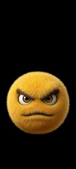 Angry Yellow Fuzzy Ball Character