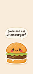 Hamburger Cartoon with Quote