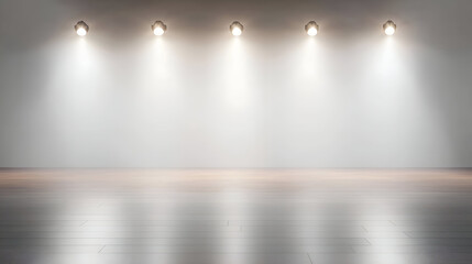 empty room with spotlights