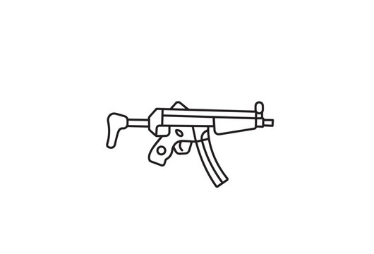 Hand drawn sketch of a compact  gun