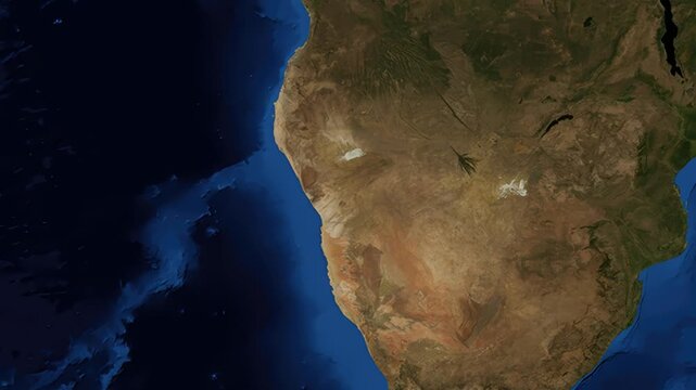 Satellite Map Zoom Animation From World View To Windhoek Namibia