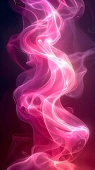 Ethereal flowing tendrils in radiant pink hues against a gradient dark backdrop create a mystical, swirling effect