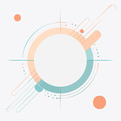 Obraz premium Minimal geometric background design featuring firefly, simple shapes, circles, lines, and abstract elements in a modern aesthetic